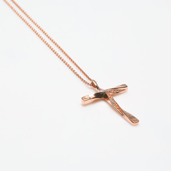 Jesus Cross Pendant - Rose Gold Plating